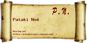 Pataki Noé névjegykártya